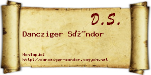 Dancziger Sándor névjegykártya